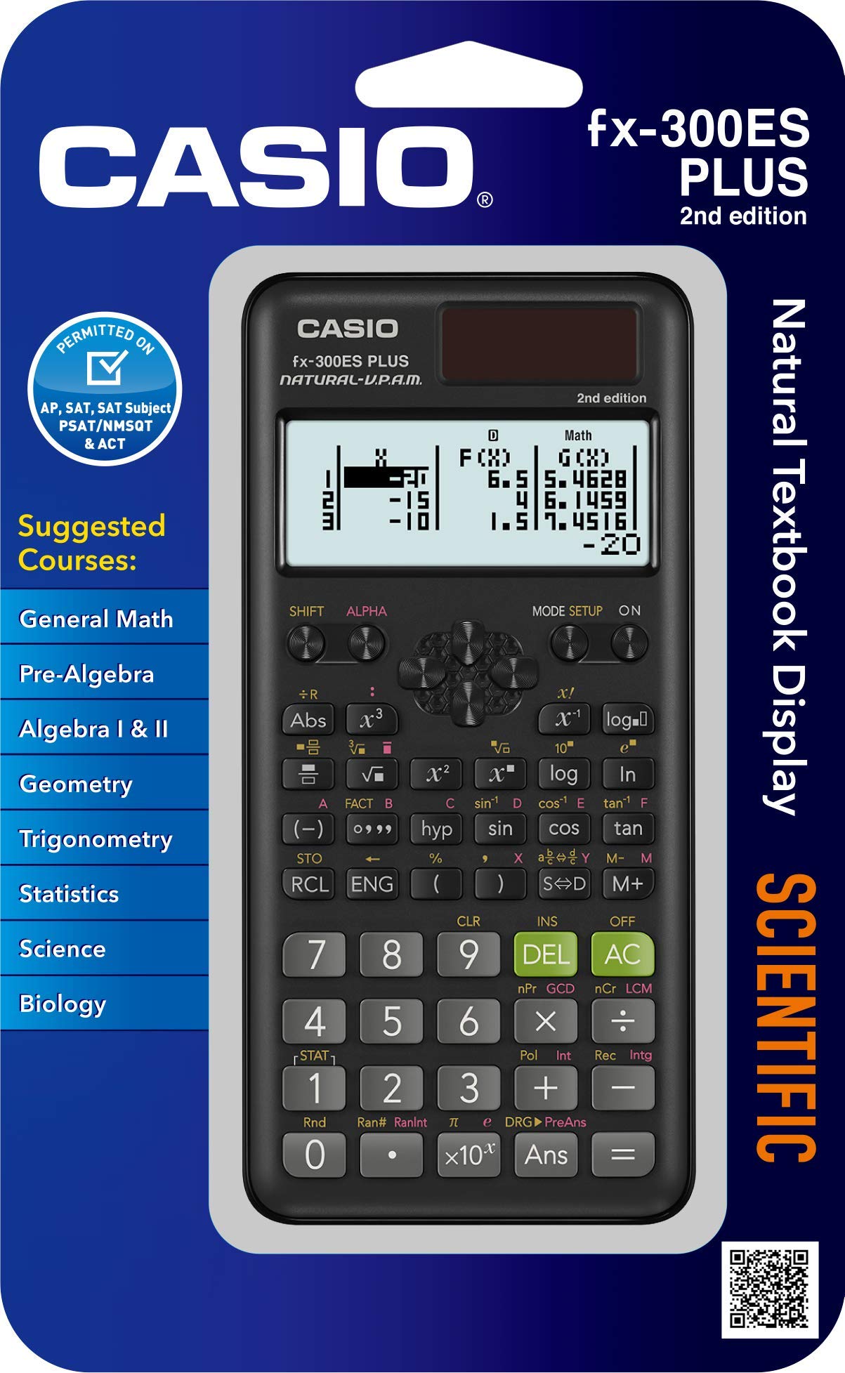 Casio fx-300ESPLUS2 2nd Edition, Standard Scientific Calculator,