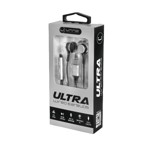 Unno Tekno Ultra USB-C Black Earbuds - Image 2